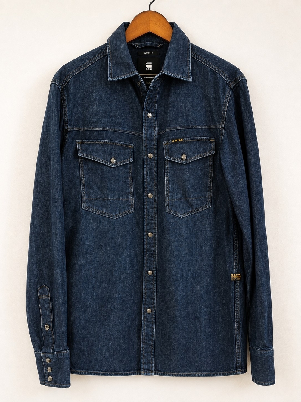 G-Star RAW Men’s L Slim Fit Denim Snap Button Shirt